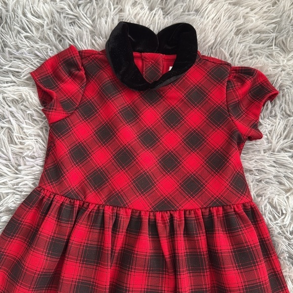 Short sleeve plaid dress with matching diaper cover - Picture 4 of 4